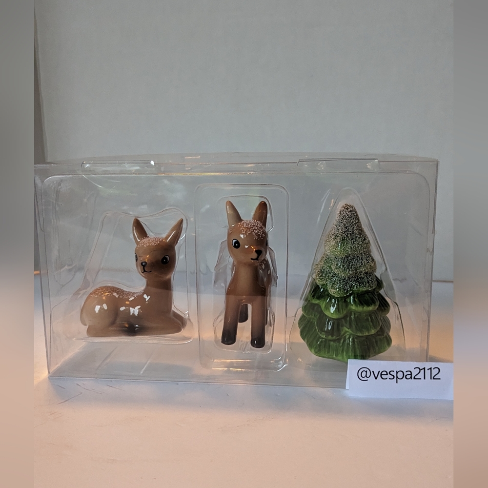 Target Wondershop Ceramic Deer 3pc Set MCM Christmas Retro Vintage  Reindeer
